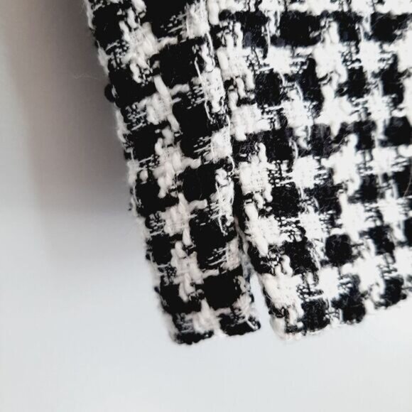 AUTRES FILLES / Houndstooth Slim Leg Ankle Crop Trousers B&W Houndstooth Sz M - Picture 5 of 15